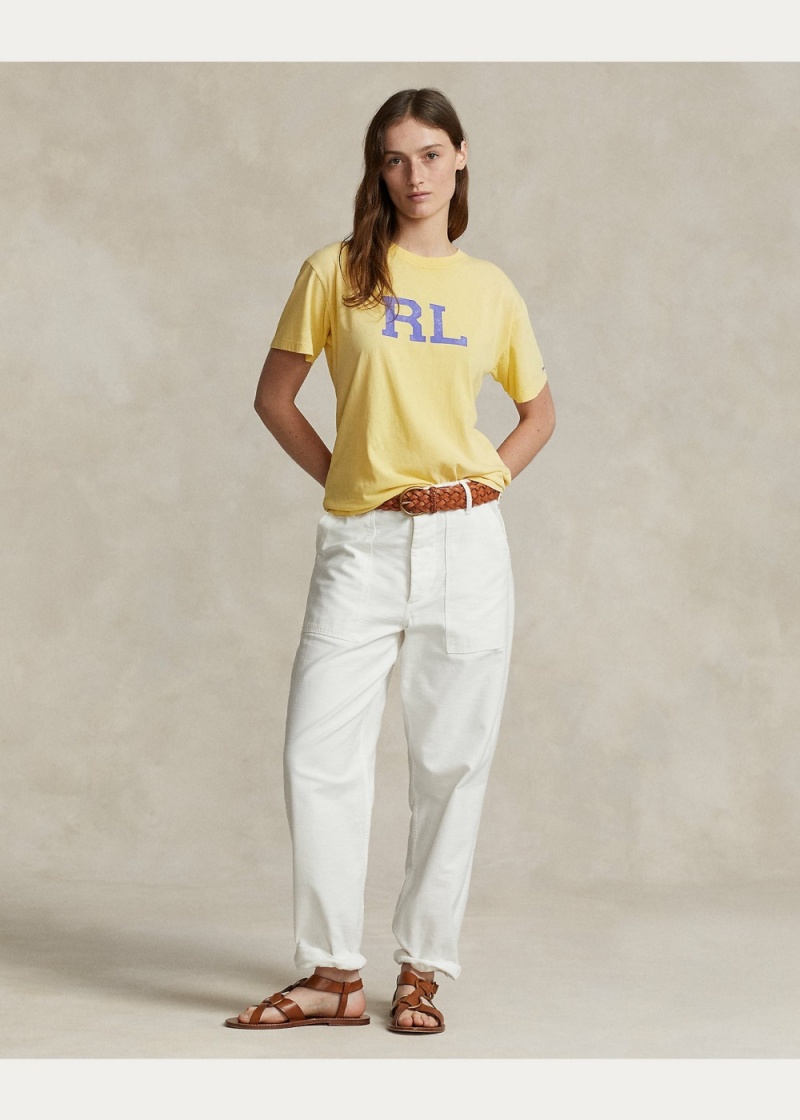 Camiseta RL Logo Jersey Mujer Amarillos | EDFV45678 - vista 3