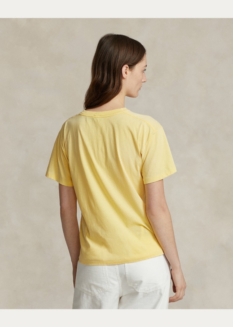Camiseta RL Logo Jersey Mujer Amarillos | EDFV45678 - vista 4