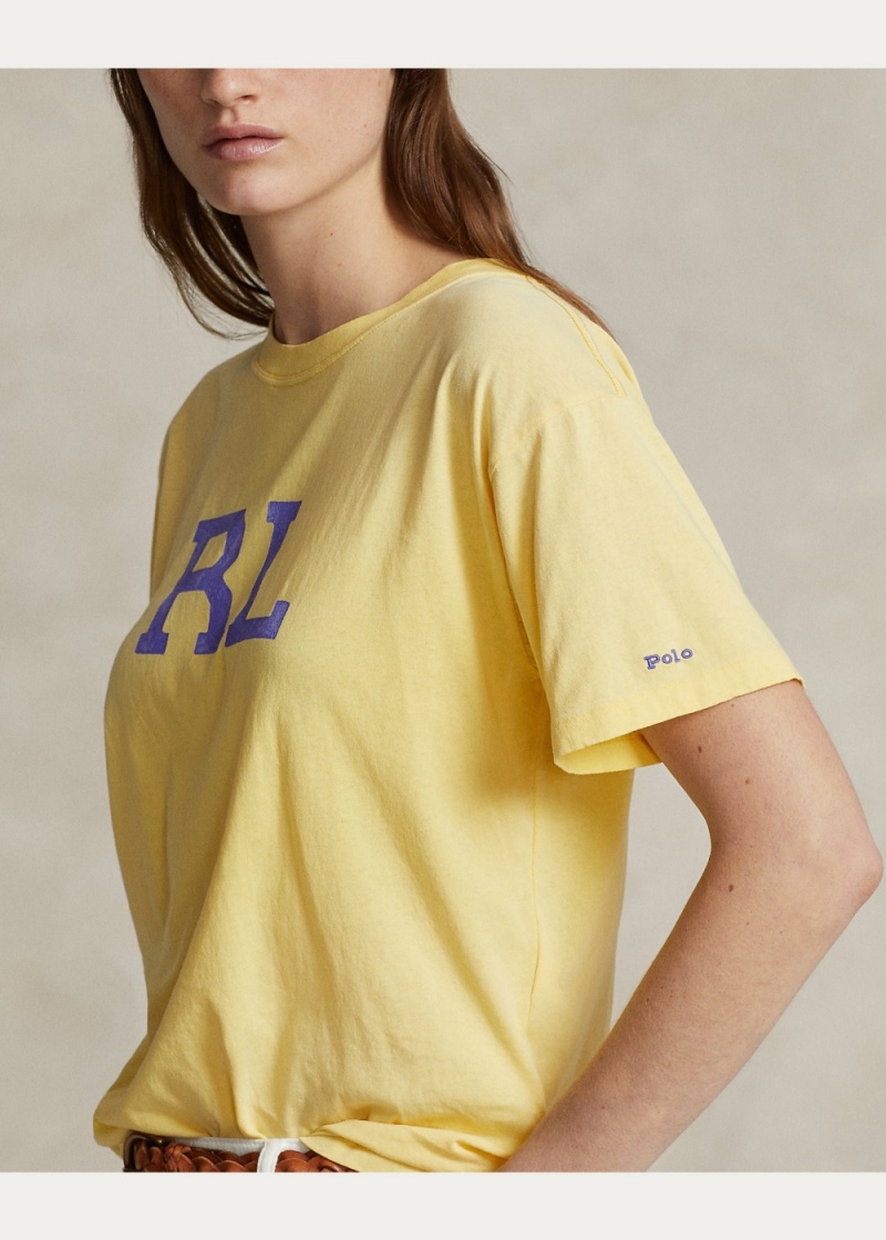Camiseta RL Logo Jersey Mujer Amarillos | EDFV45678 - vista 5