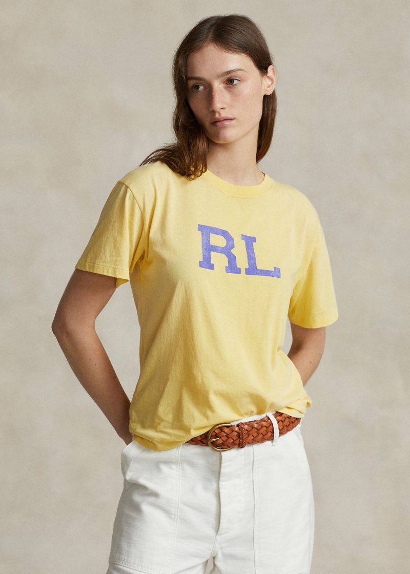 Camiseta RL Logo Jersey Mujer Amarillos | EDFV45678 - vista 1