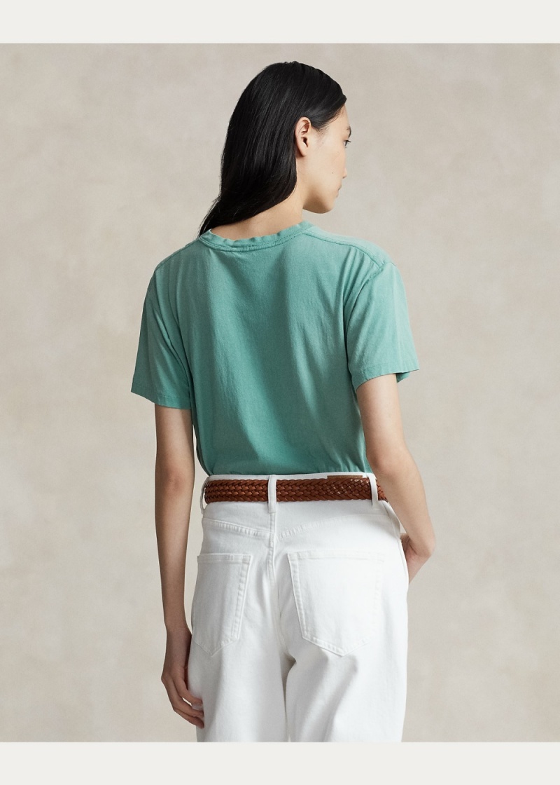 Camiseta RL Logo Jersey Mujer Verdes | RZSN60179 - vista 3