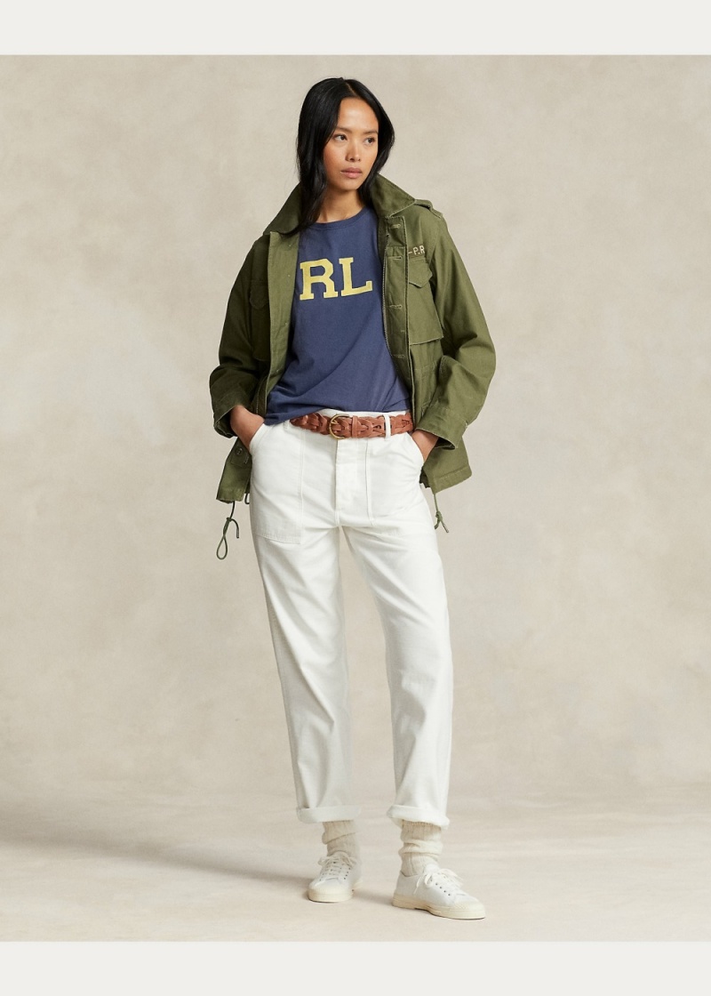 Camiseta RL Logo Jersey Mujer Azul Marino | UOLR90265 - vista 2