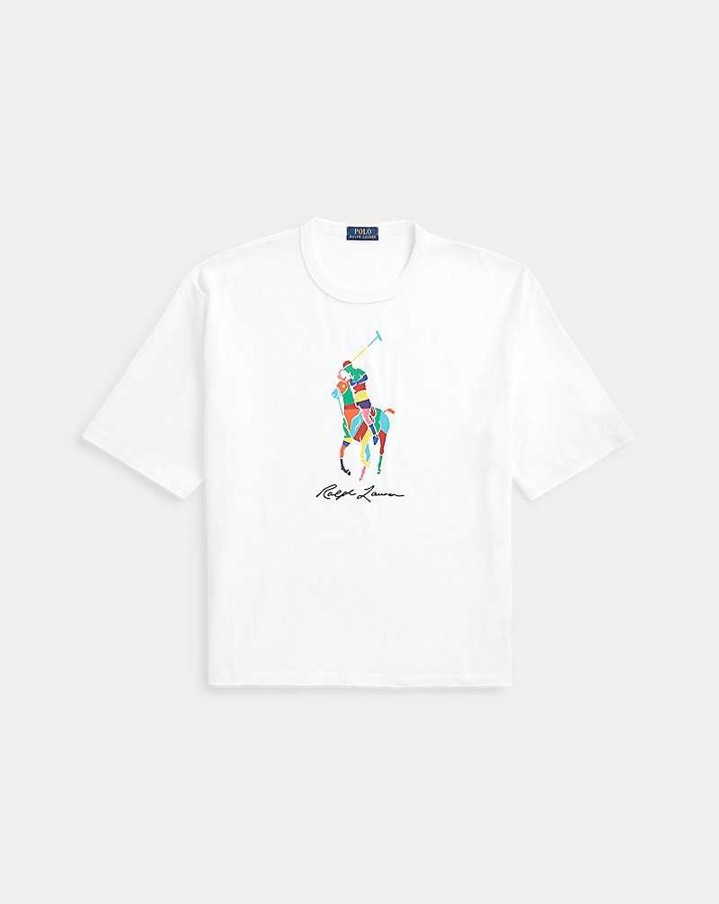 Camiseta Ralph Lauren Relaxed Fit Big Pony Jersey Hombre Blancos | JXSMIEA-21 - vista 2