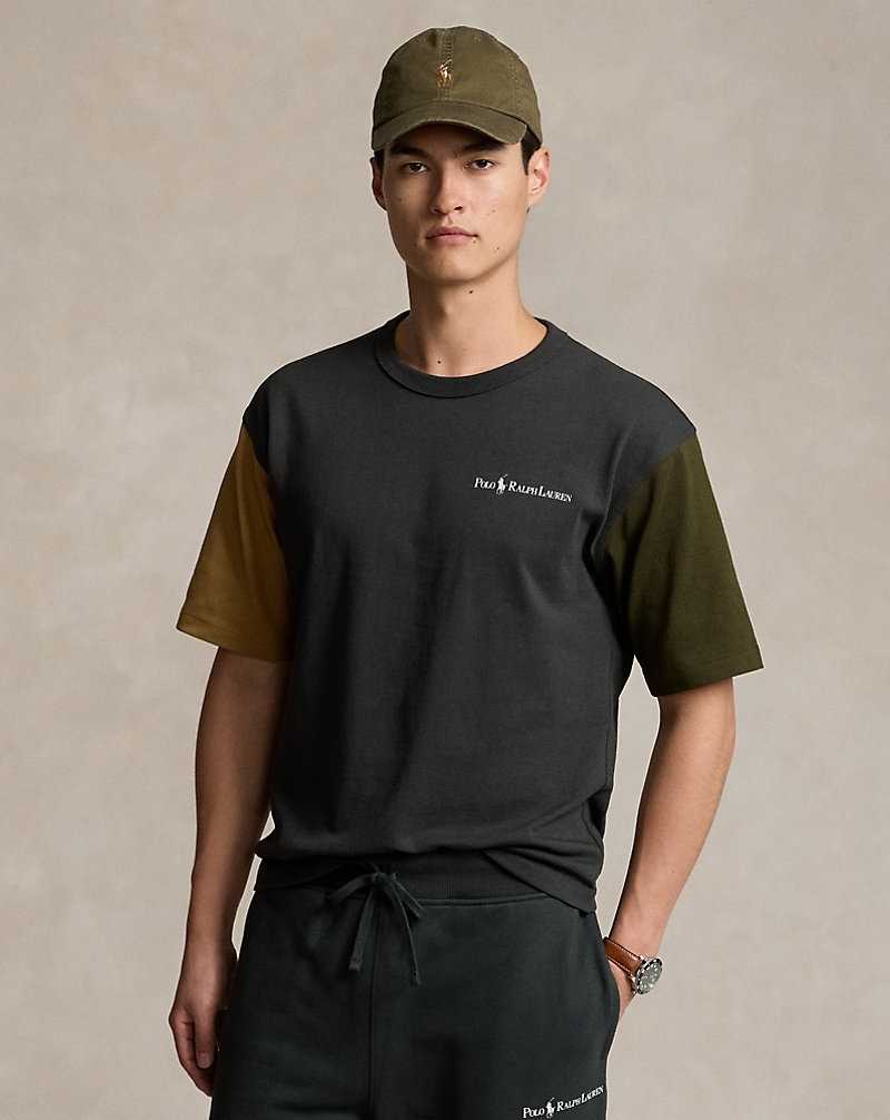 Camiseta Ralph Lauren Relaxed Fit Logo Jersey Hombre Negros | GSROZXC-78 - vista 3
