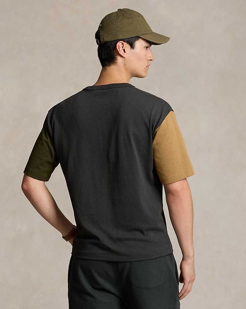 Camiseta Ralph Lauren Relaxed Fit Logo Jersey Hombre Negros | GSROZXC-78 - vista 4