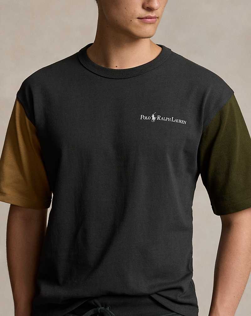 Camiseta Ralph Lauren Relaxed Fit Logo Jersey Hombre Negros | GSROZXC-78 - vista 5