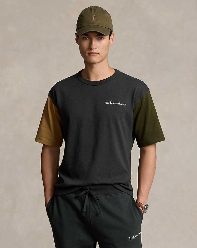 Camiseta Ralph Lauren Relaxed Fit Logo Jersey Hombre Negros | GSROZXC-78 - vista 1