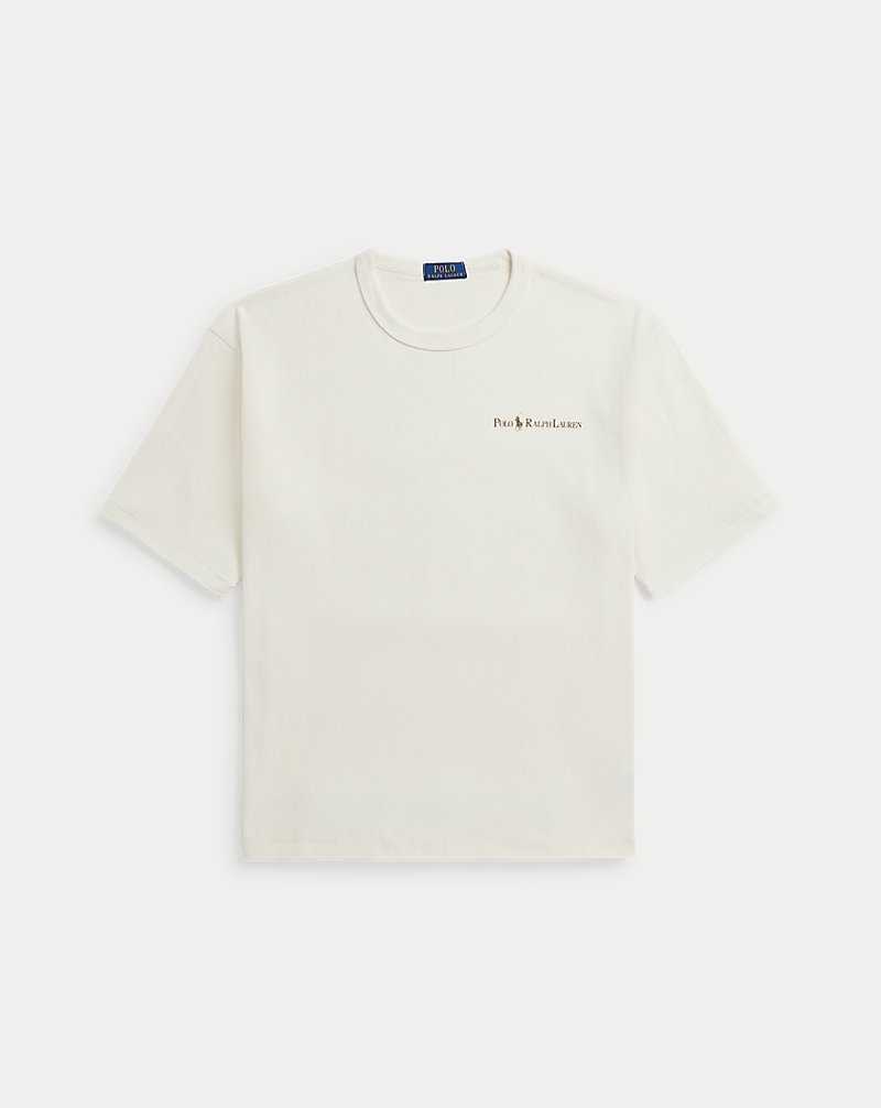 Camiseta Ralph Lauren Relaxed Fit Logo Jersey Hombre Creme | FMCUADH-19 - vista 2