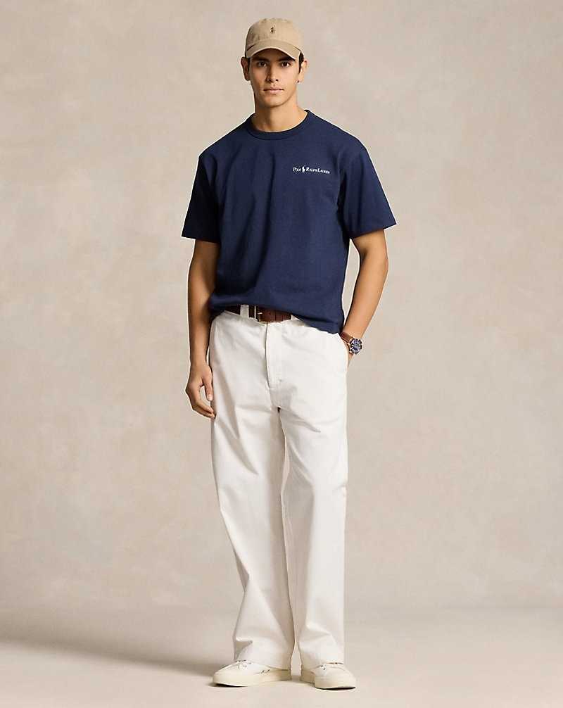 Camiseta Ralph Lauren Relaxed Fit Logo Jersey Hombre Azul Marino | QIZLWGK-89 - vista 3
