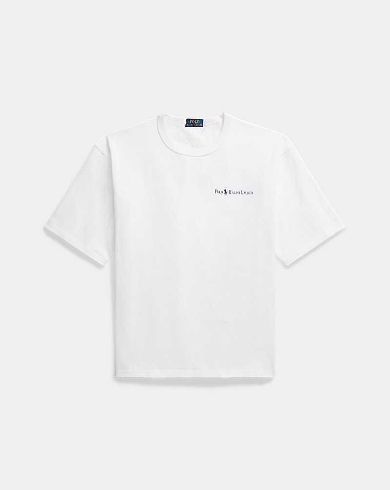 Camiseta Ralph Lauren Relaxed Fit Logo Jersey Hombre Blancos | NWKJBYE-79 - vista 2