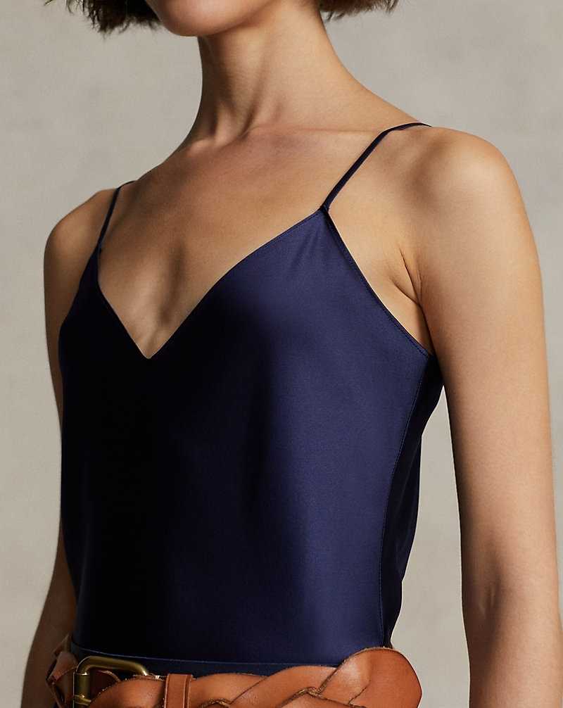 Camiseta Ralph Lauren Silk Camisole Mujer Azul Marino | IGSNVLQ-37 - vista 5