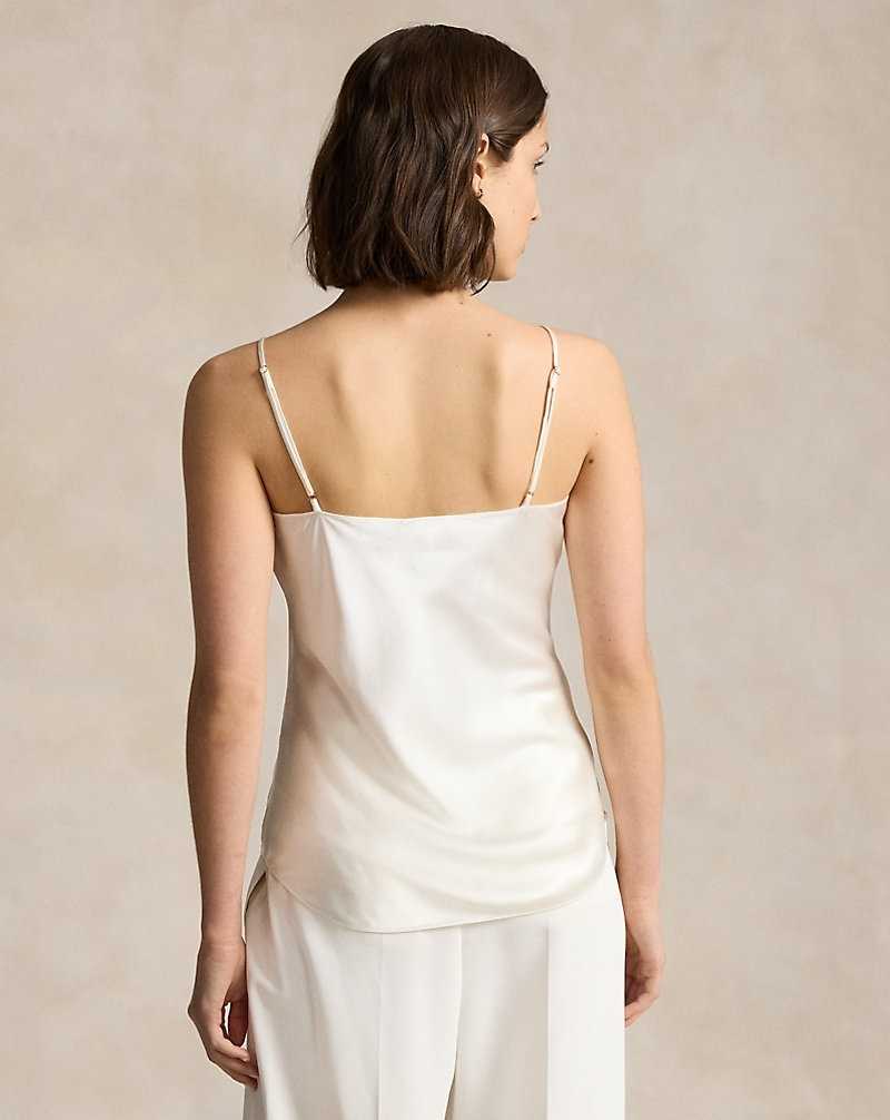 Camiseta Ralph Lauren Silk Camisole Mujer Creme | COVAUHD-13 - vista 4