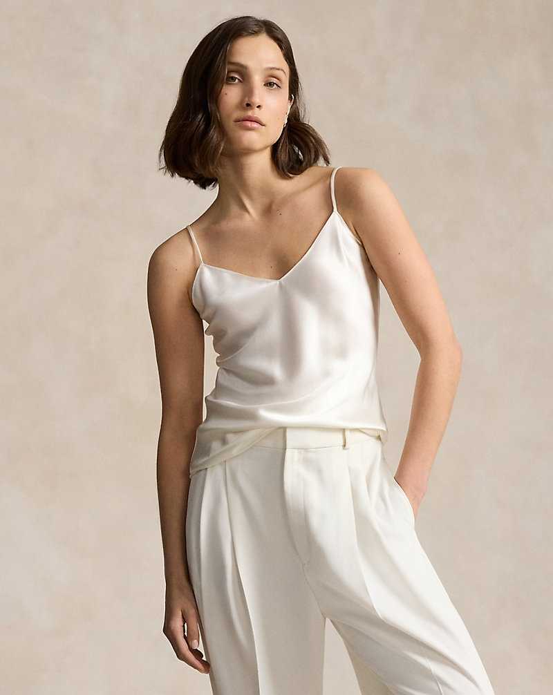 Camiseta Ralph Lauren Silk Camisole Mujer Creme | COVAUHD-13 - vista 1