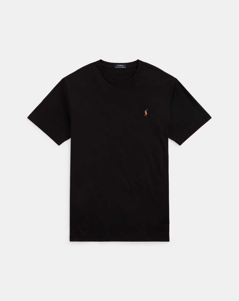 Camiseta Ralph Lauren Soft Cotton Crewneck Hombre Negros | PRSUQEF-45 - vista 2
