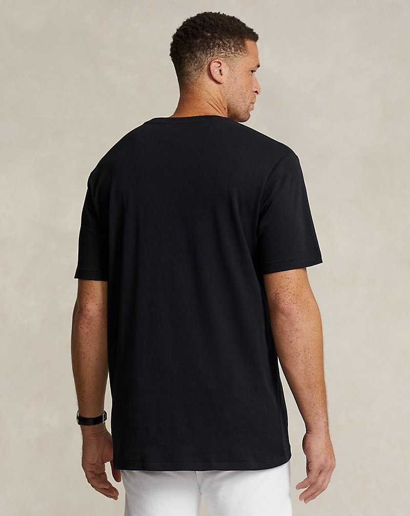 Camiseta Ralph Lauren Soft Cotton Crewneck Hombre Negros | PRSUQEF-45 - vista 4