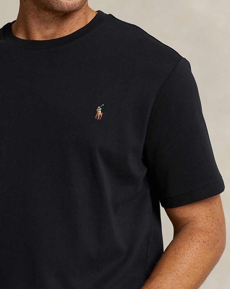 Camiseta Ralph Lauren Soft Cotton Crewneck Hombre Negros | PRSUQEF-45 - vista 5