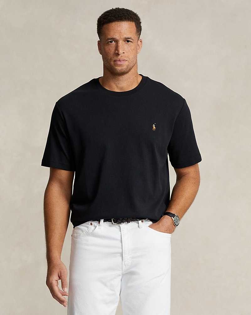 Camiseta Ralph Lauren Soft Cotton Crewneck Hombre Negros | PRSUQEF-45 - vista 1