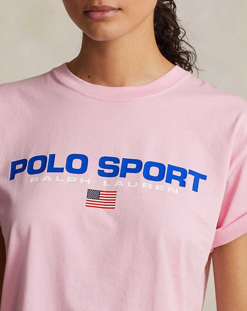 Camiseta Ralph Lauren Sport Cotton Jersey Mujer Rosas | GKRIDUJ-89 - vista 5
