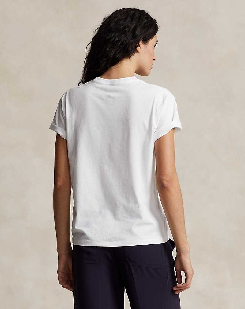 Camiseta Ralph Lauren Sport Cotton Jersey Mujer Blancos | TNOXCSZ-07 - vista 4