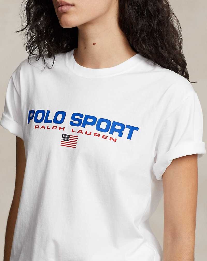 Camiseta Ralph Lauren Sport Cotton Jersey Mujer Blancos | TNOXCSZ-07 - vista 5