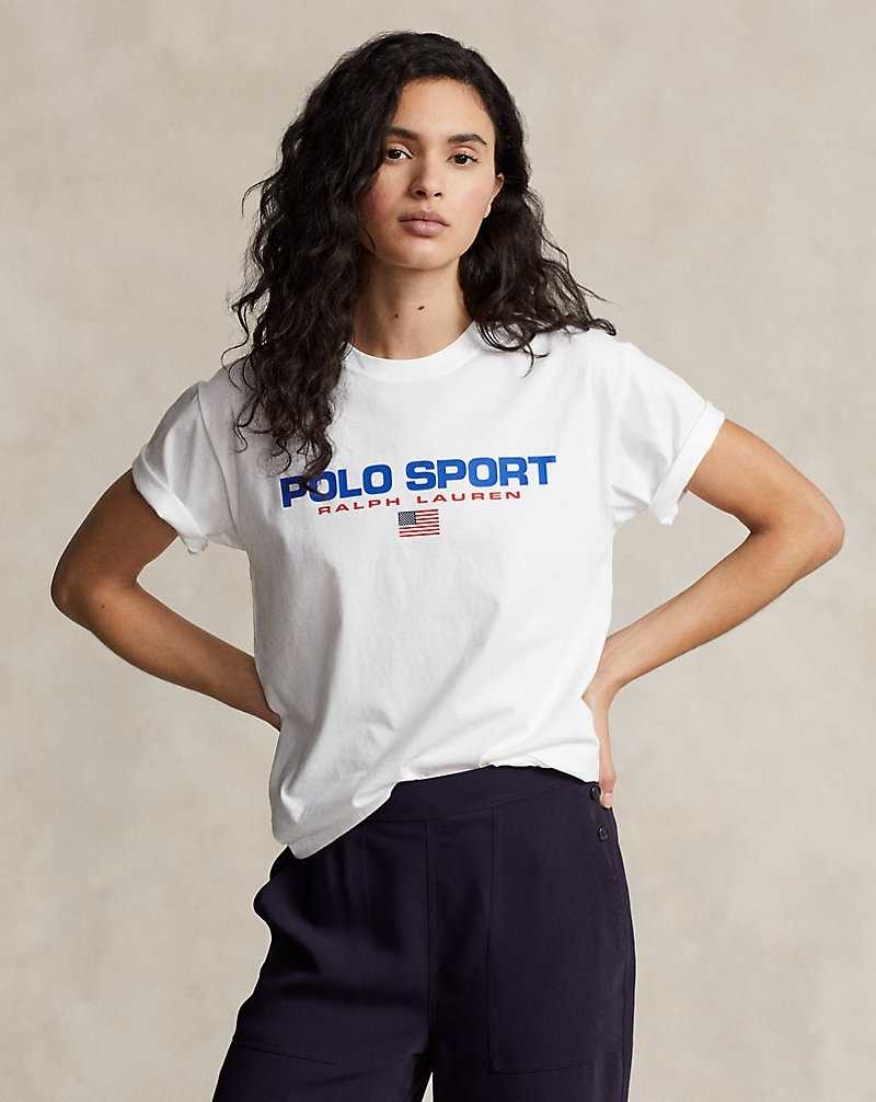 Camiseta Ralph Lauren Sport Cotton Jersey Mujer Blancos | TNOXCSZ-07 - vista 1