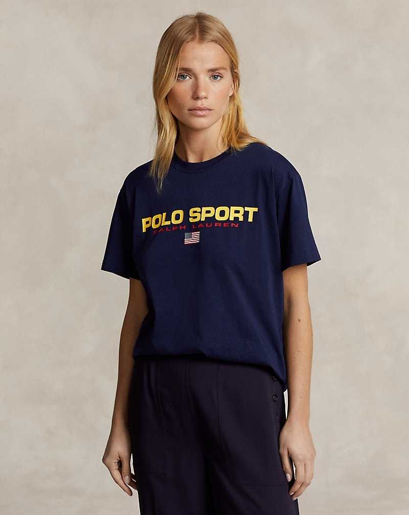 Camiseta Ralph Lauren Sport Cotton Jersey Mujer Azul Marino | TDRCKSN-79 - vista 3