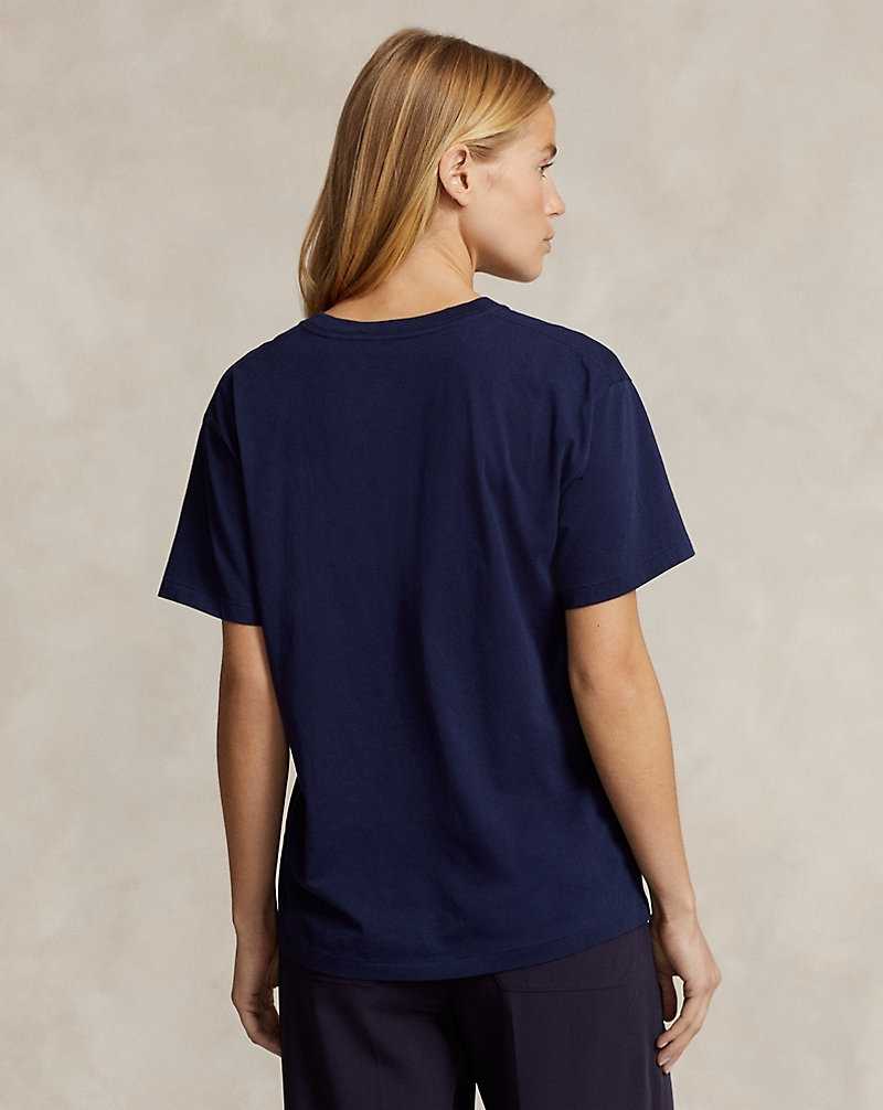 Camiseta Ralph Lauren Sport Cotton Jersey Mujer Azul Marino | TDRCKSN-79 - vista 4
