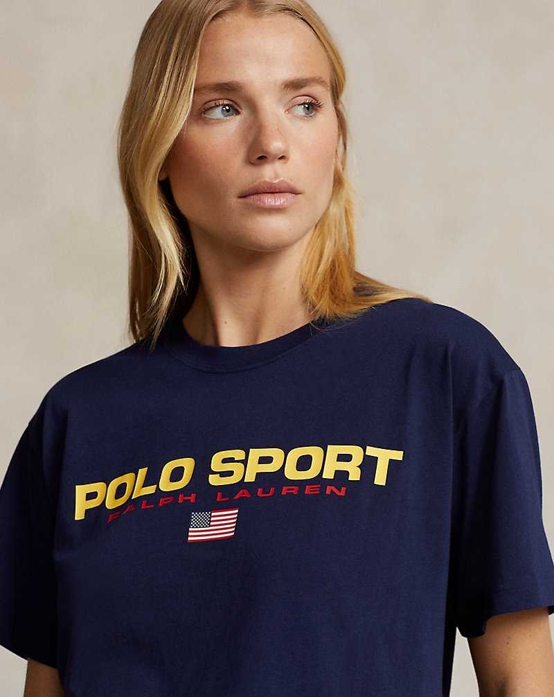 Camiseta Ralph Lauren Sport Cotton Jersey Mujer Azul Marino | TDRCKSN-79 - vista 5