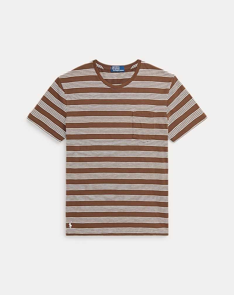 Camiseta Ralph Lauren Standard Fit Striped Jersey Hombre Pale Russet/deckwash Whit | JMEAWKU-40 - vista 2