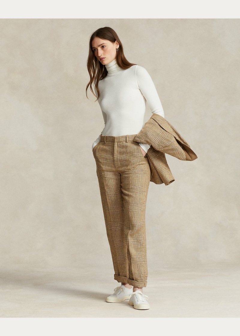 Camiseta Stretch Acanalado Roll Neck Mujer Blancos | JWMQ47380 - vista 3