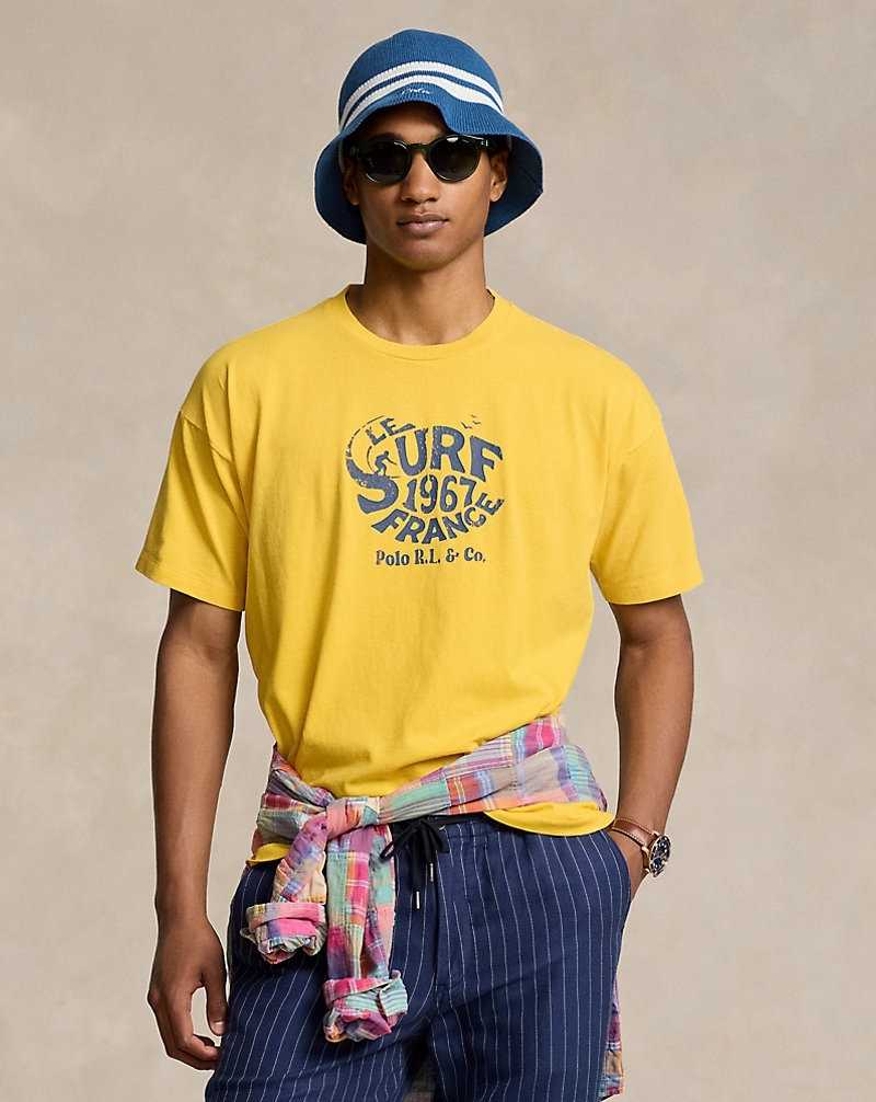 Camiseta Ralph Lauren Vintage Fit Jersey Graphic Hombre Amarillos | IYLKQMO-61 - vista 3