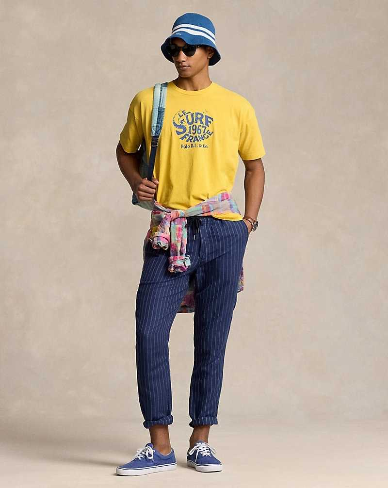 Camiseta Ralph Lauren Vintage Fit Jersey Graphic Hombre Amarillos | IYLKQMO-61 - vista 1