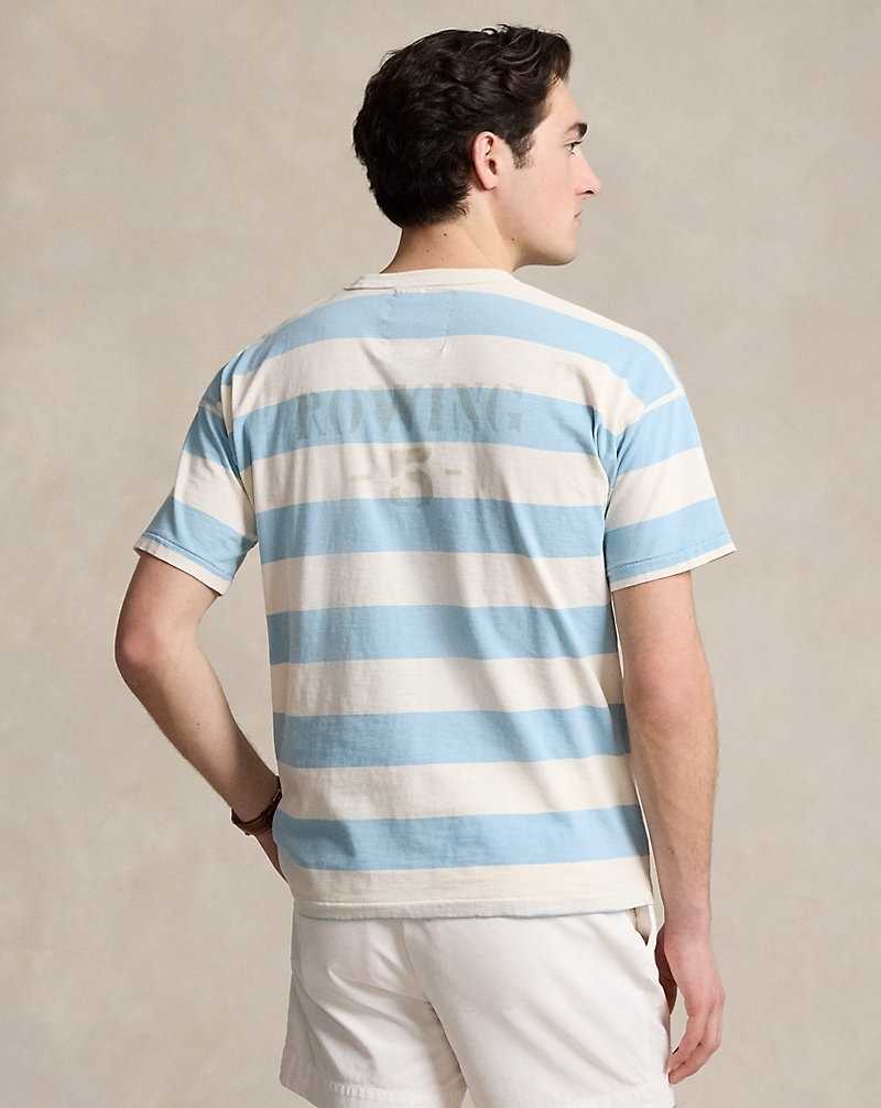 Camiseta Ralph Lauren Vintage Fit Striped Slub Jersey Hombre Azules | YWNICQM-51 - vista 4