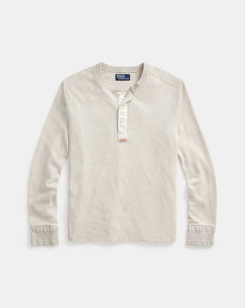 Camiseta Ralph Lauren Waffle-Knit Henley Hombre Chalk Heather Marl | HUENSCF-83 - vista 2