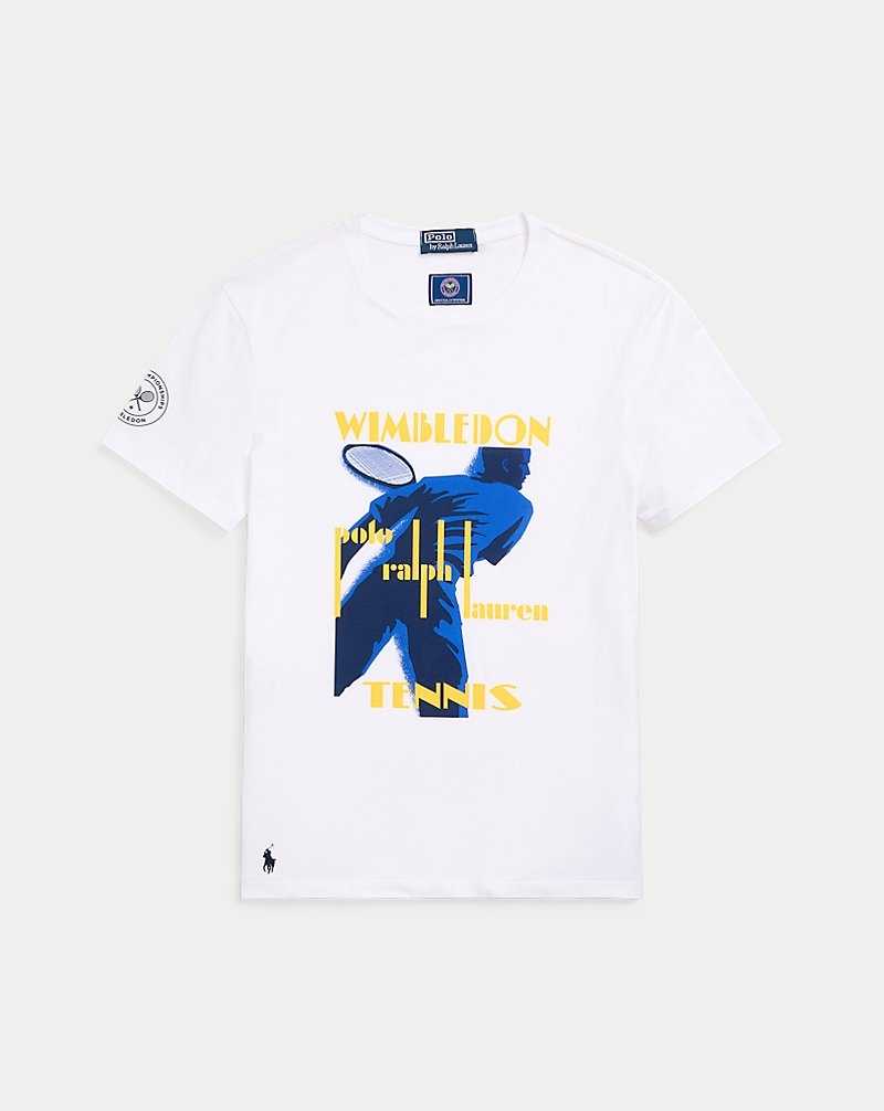 Camiseta Ralph Lauren Wimbledon Custom Slim Fit Hombre Blancos | VEPTYNC-92 - vista 2