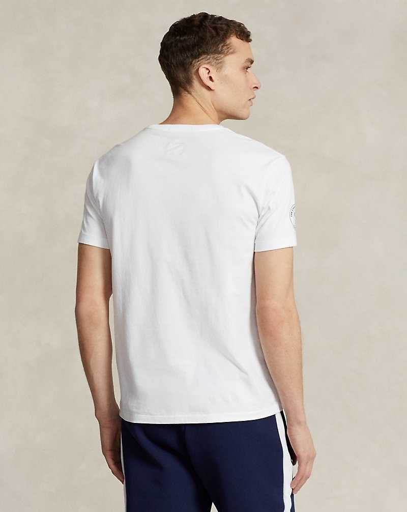 Camiseta Ralph Lauren Wimbledon Custom Slim Fit Hombre Blancos | VEPTYNC-92 - vista 4