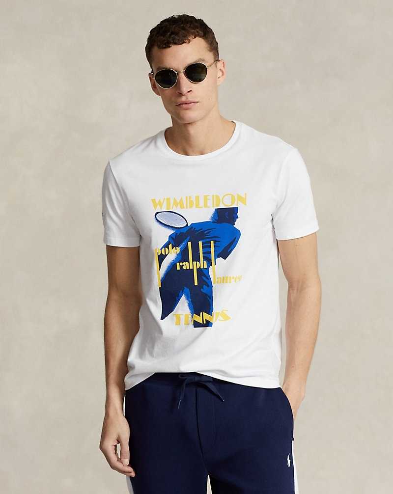 Camiseta Ralph Lauren Wimbledon Custom Slim Fit Hombre Blancos | VEPTYNC-92 - vista 1