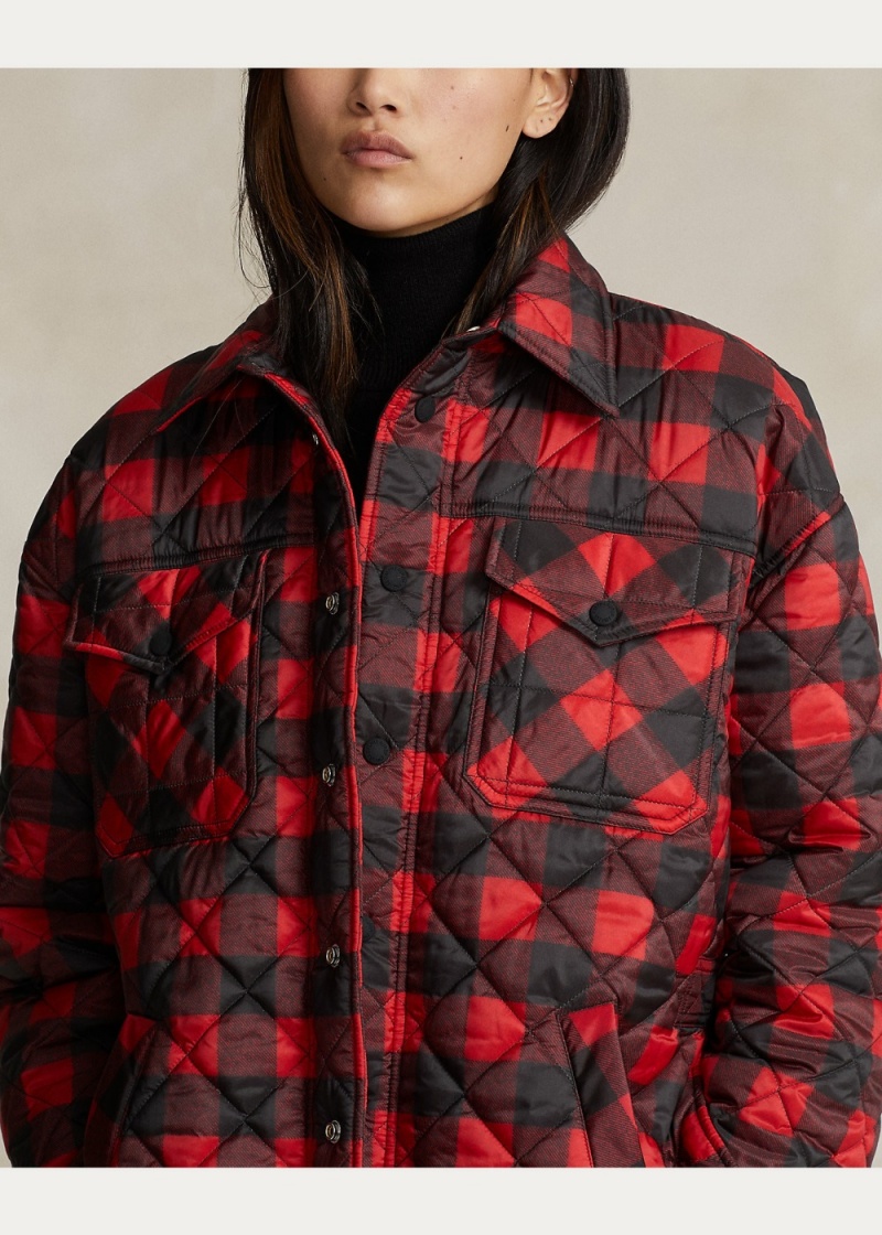Chamarras Agua-Repellent Plaid Shirt Mujer Marrom | OLWB03825 - vista 2