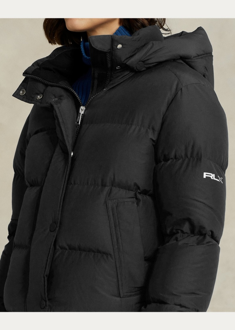 Chamarras Agua-Resistant Down Encapuchado Mujer Negros | DJCN83492 - vista 3