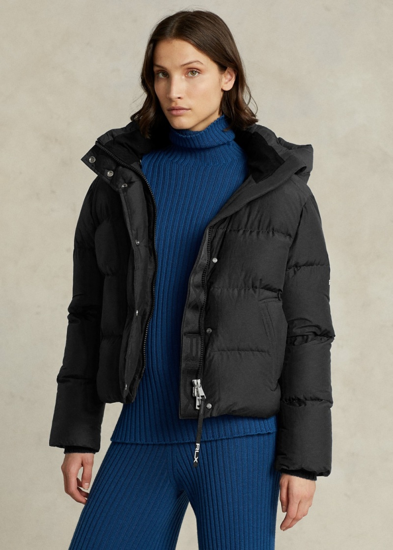Chamarras Agua-Resistant Down Encapuchado Mujer Negros | DJCN83492 - vista 1