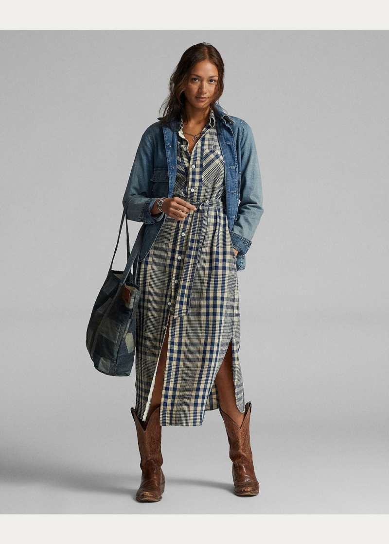 Chamarras Algodon-Linen Denim Trabajo Mujer Azules | KRHL37024 - vista 3