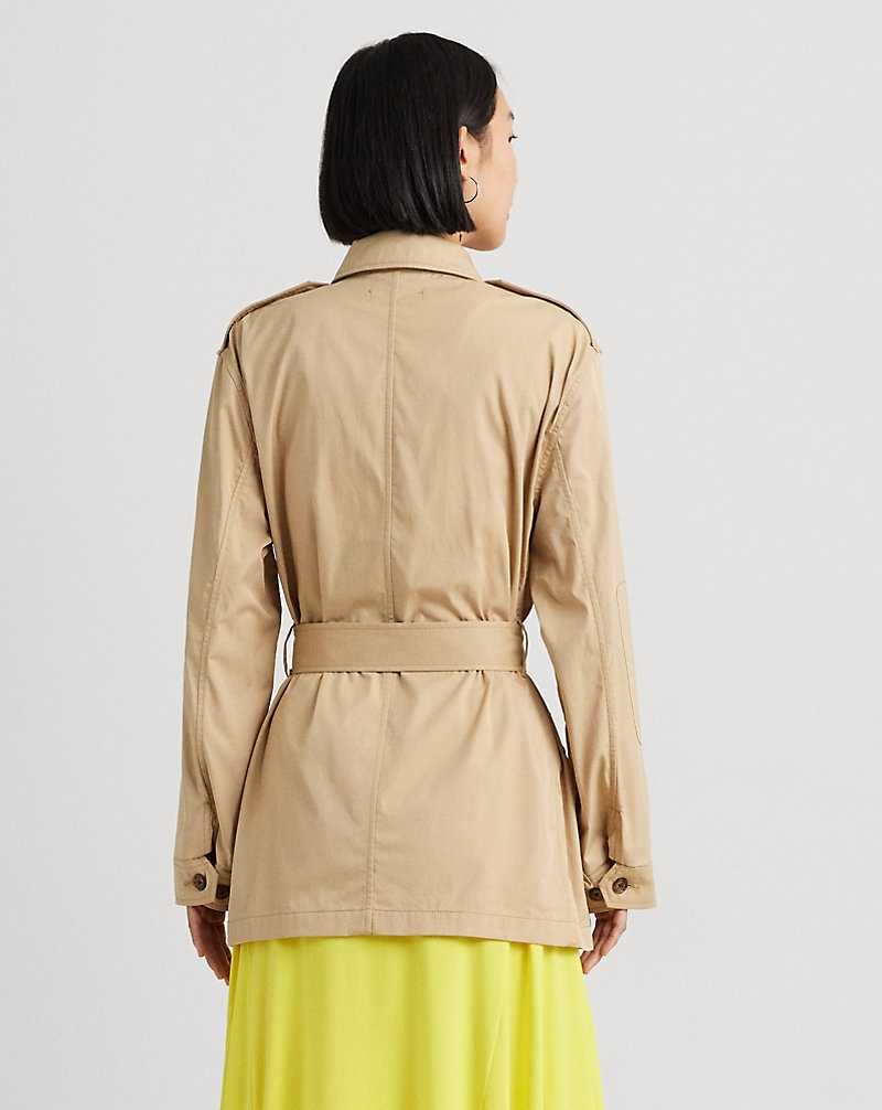 Chamarras Ralph Lauren Belted Cotton Twill Field Mujer Birch Tan | EVDPFMS-61 - vista 4