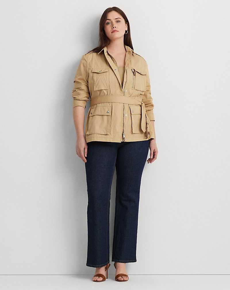 Chamarras Ralph Lauren Belted Cotton Twill Field Mujer Birch Tan | BGPVAIK-28 - vista 3
