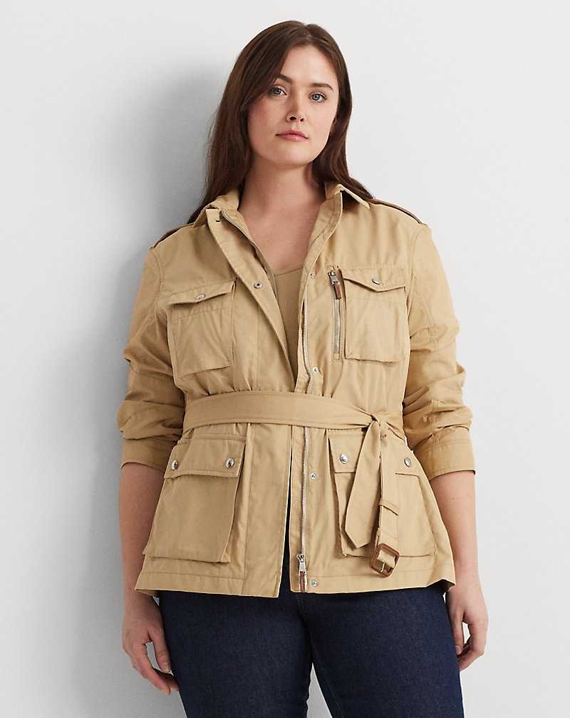 Chamarras Ralph Lauren Belted Cotton Twill Field Mujer Birch Tan | BGPVAIK-28 - vista 1