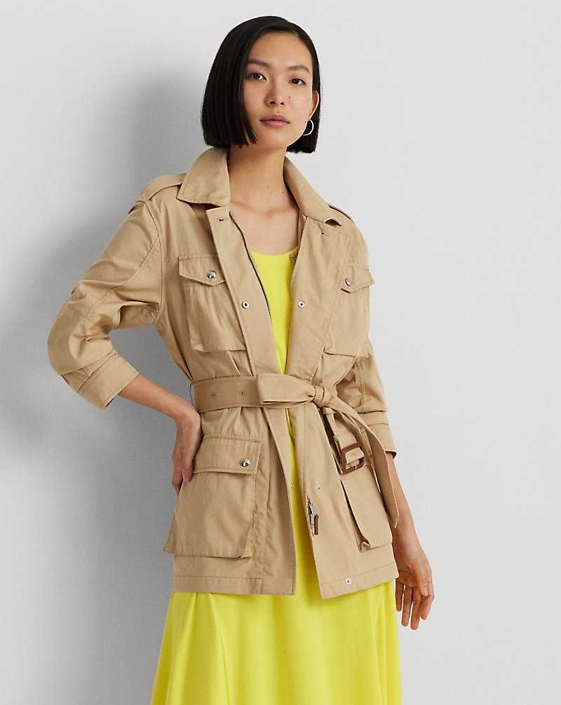 Chamarras Ralph Lauren Belted Cotton Twill Field Mujer Birch Tan | WFJMBUN-63 - vista 1