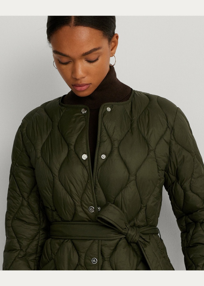Chamarras Belted Onion-Acolchado Mujer Verde Oliva | FXUW36157 - vista 2