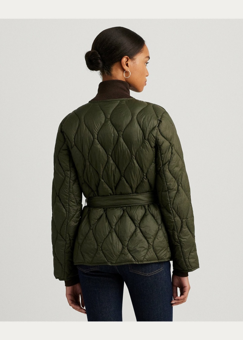Chamarras Belted Onion-Acolchado Mujer Verde Oliva | FXUW36157 - vista 4