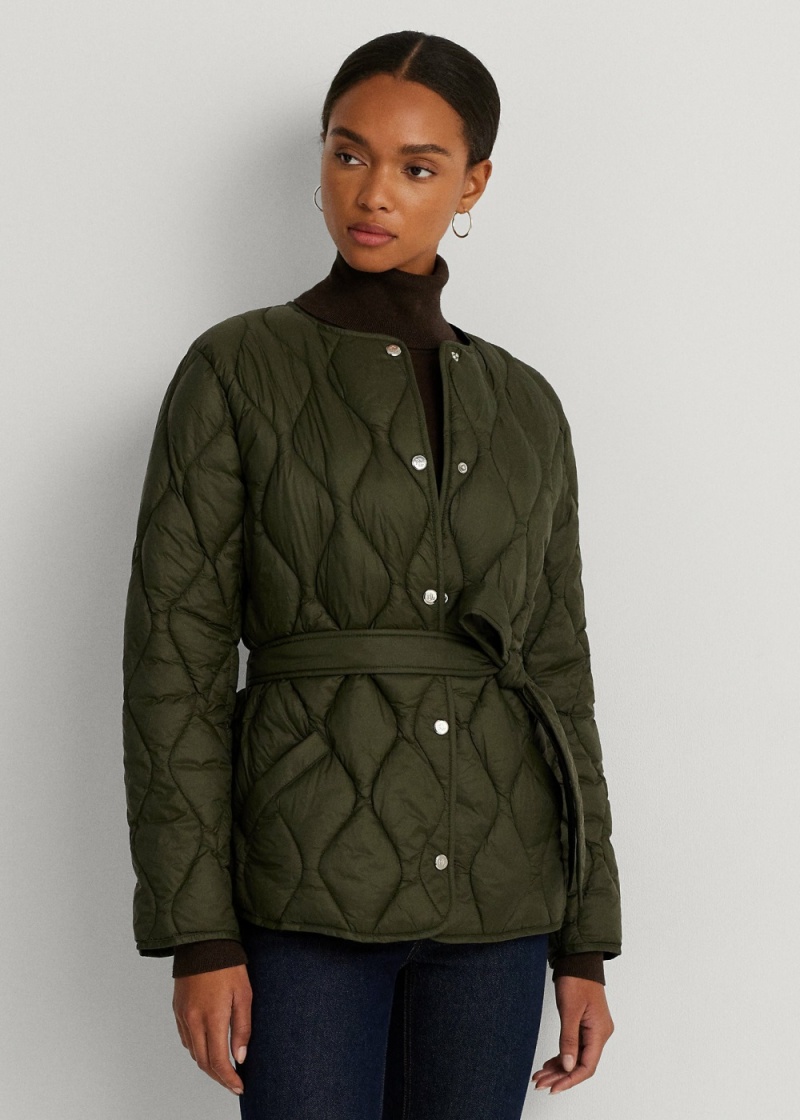 Chamarras Belted Onion-Acolchado Mujer Verde Oliva | FXUW36157 - vista 1