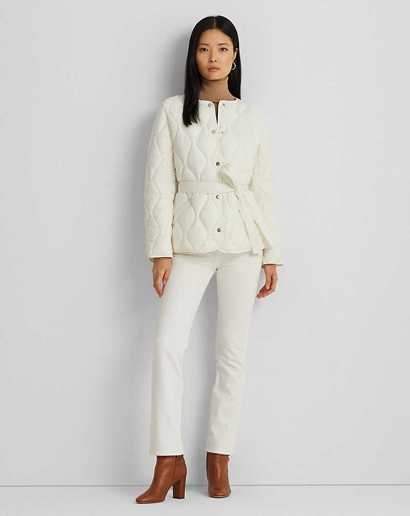 Chamarras Ralph Lauren Belted Onion-Quilted Mujer Creme | UWKVELO-79 - vista 3