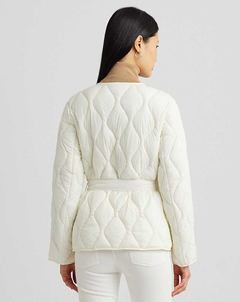 Chamarras Ralph Lauren Belted Onion-Quilted Mujer Creme | UWKVELO-79 - vista 4